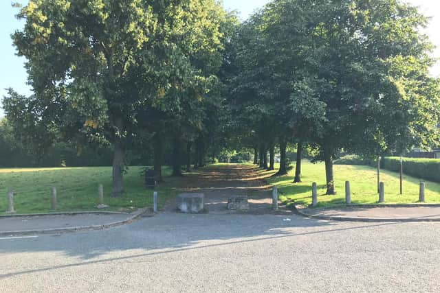 The shooter allegedly parked up next to the stone bollards at the entrance to Boilton Wood at the junction of Pope Lane and Grizedale Crescent, before firing three shots at a man on a off-road motorbike further up the shaded footpath