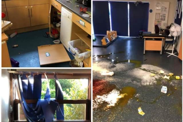 Some of the vandalism and damage at Mayfield School in Chorley
