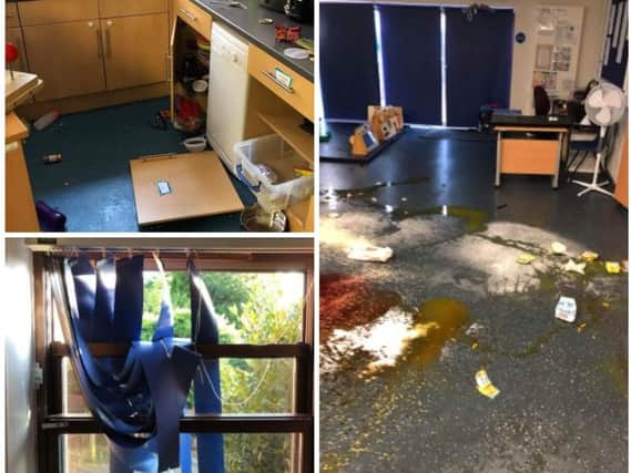 Some of the vandalism and damage at Mayfield School in Chorley
