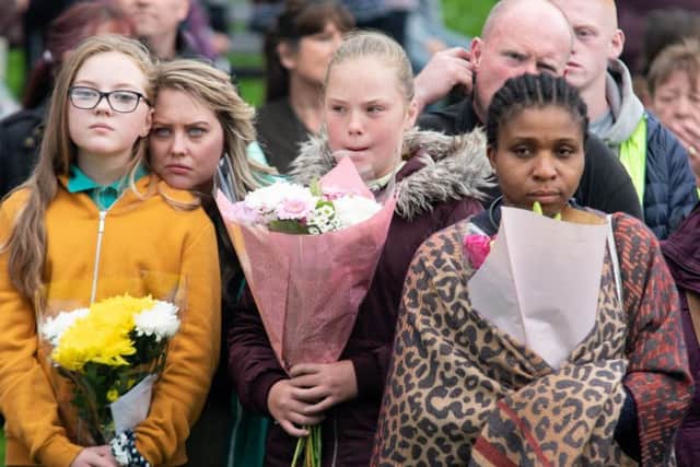 After speeches from friends of the family, there was a moments silence