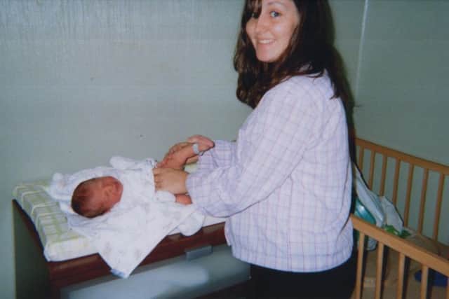 Laura McManus with her baby boy Byron