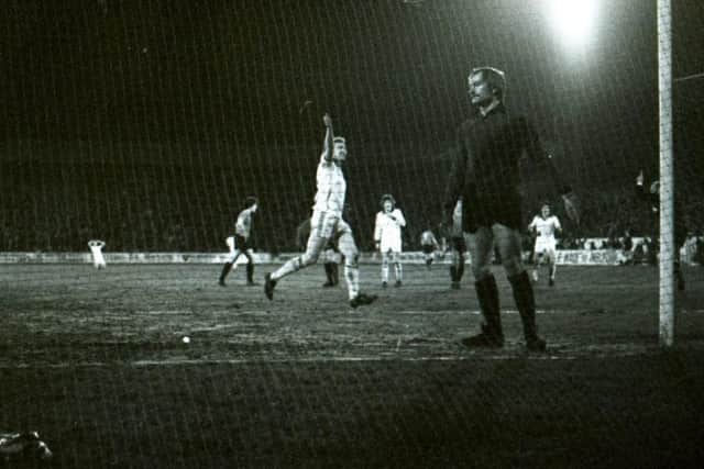 Alex Bruce scored four goals  two from the penalty spot (pictured celebrating above)  against Colchester United in February 1978