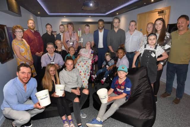 Ben Batt, staff and children enjoy the new cinema