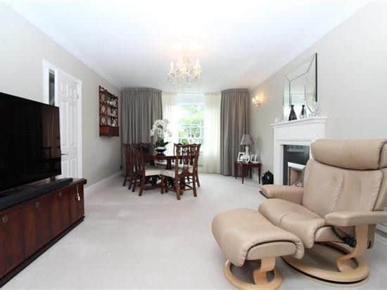 There is also a dining area to the front end of the living room.