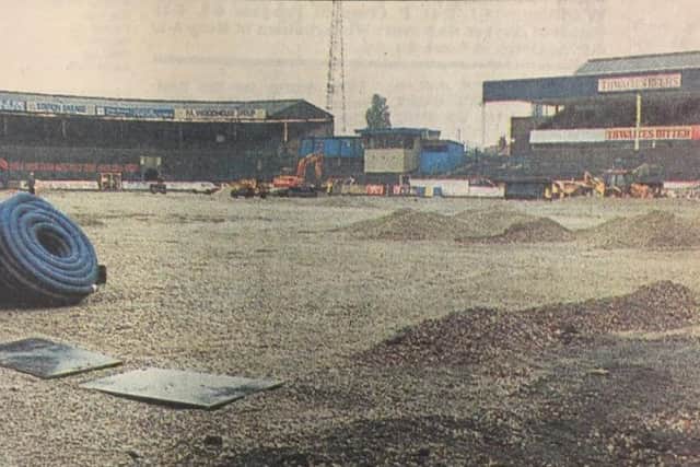 Preparation work for the returning of Deepdales grass pitch in the summer of 1994