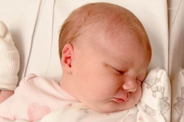 Eilidh Marie Mallon, born on August 1 at 10.19am, weighing 8lb 4oz, to Nicole Mallon and Sean Mallon, from Chorley.