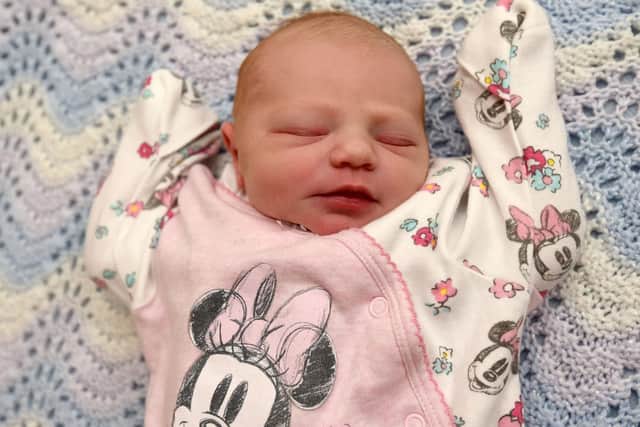 Evie Rose Griffiths, born on August 5 at 1.30am, weighing 7lb 1oz, to Rebecca McLaughlin and Jason Griffiths, from Bamber Bridge.