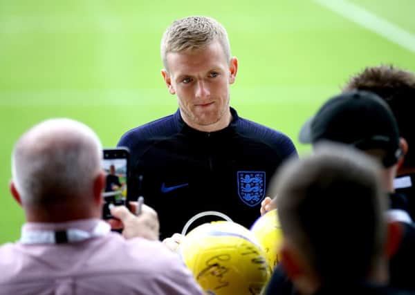 Pickford faces the press at St George's Park