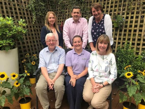 Back row: (From left) Dawn Andrews, David Robinson and Lynn Grayson, of Derian House Childrens Hospice
Front row: (From left) George Thomas, Trustee at LifeNow, Shelley Baron, Derians new Transition Support Worker, and Susan Witts, Trustee at LifeNow