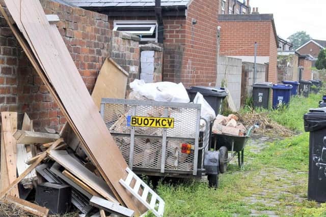 Fly-tipping in the Victoria Street area of Lostock Hall.