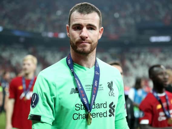 Andrew Lonergan after Liverpool's Super Cup victory against Chelsea in Istanbul in August