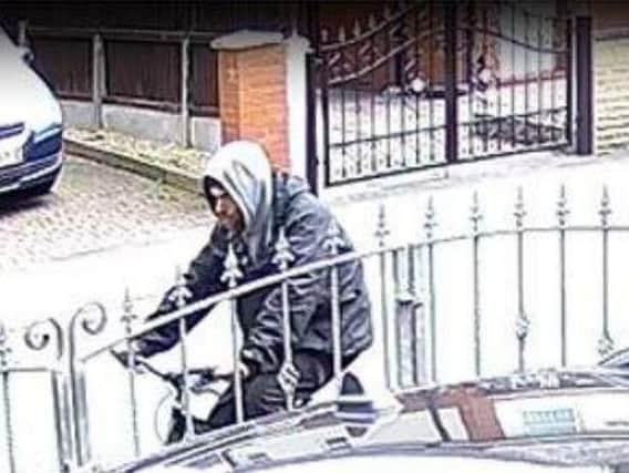 Police have now released CCTV of a male on a push bike they want to speak to.