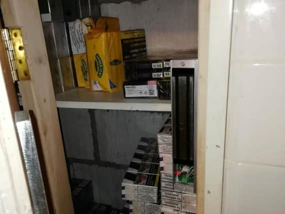 The illicit cigarettes discovered during inspections at shops in Chorley, Leyland and Preston. Some were kept in concealed cupboards, opened by hidden electric switches