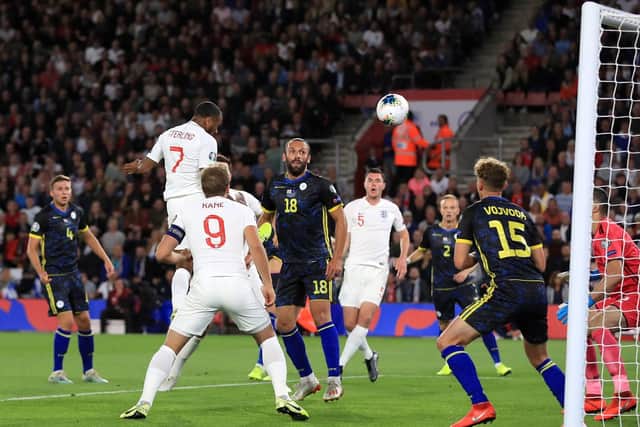 Raheem Sterling heads England in front against Kosovo