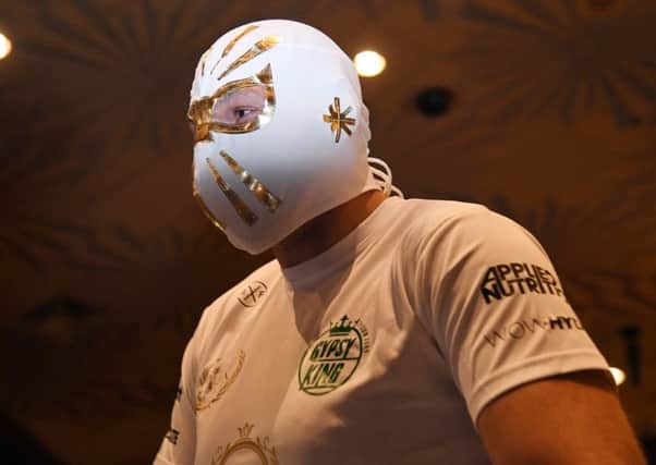 Tyson Fury in his Mexican wrestler's mask (photo: Getty Images)