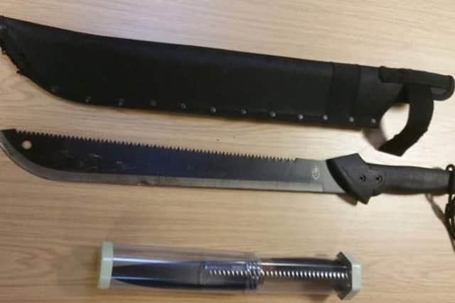 The two knives seized in the search.