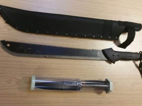 The two knives seized in the search.