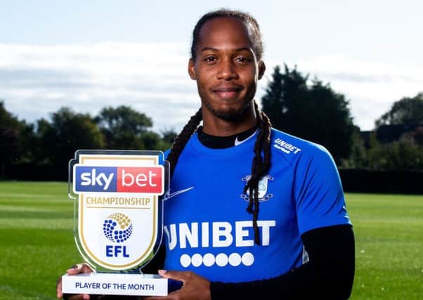 Preston midfielder Daniel Johnson with the Sky Bet Championship player of the month award