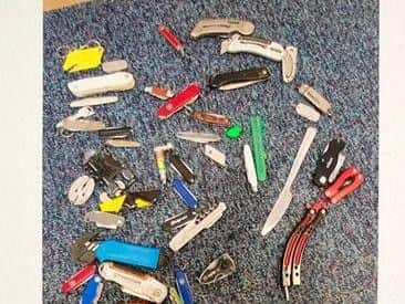 Some of the knives handed in at Preston Crown Court