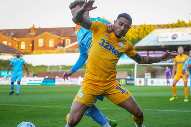 Josh Ginnelly in action for PNE against Chorley Picture: Stefan Willoughby