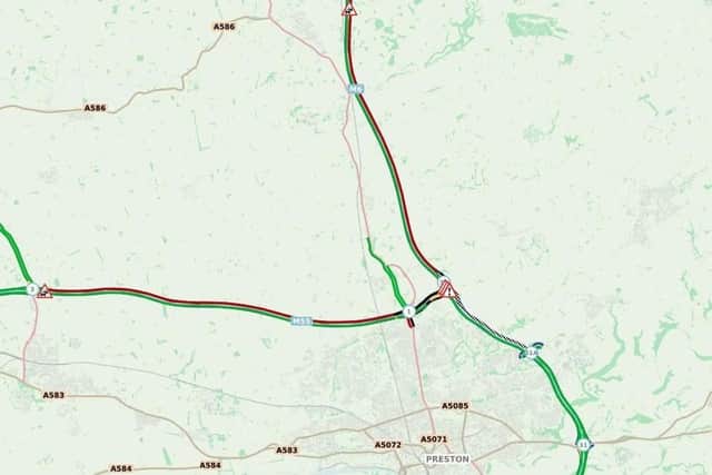 There are severe delays approaching the M6 closure at junction 31a this morning, with further congestion building on the M55