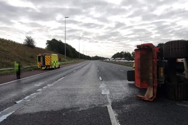 The ambulance service described the lorry driver as 'walking wounded'