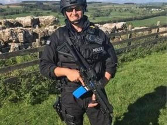 PC Oliver Evans, 27, began his career as a Special Constable with Lancashire Police, before qualifying as a Firearms Officer with Cumbria Constabulary