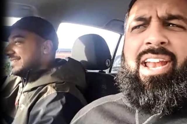 An offensive video emerged on social media in December last year in which a Preston taxi driver (left) appeared to threaten Muslim converts to Christianity with sexual violence