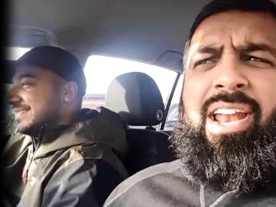 An offensive video emerged on social media in December last year in which a Preston taxi driver (left) appeared to threaten Muslim converts to Christianity with sexual violence