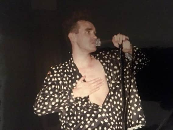 The Smiths singer Morrissey on stage. Photo courtesy of John Baxter