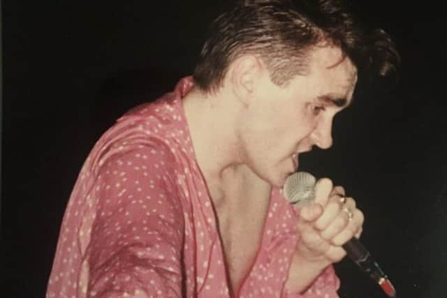 The Smiths singer Morrissey on stage. Photo courtesy of John Baxter