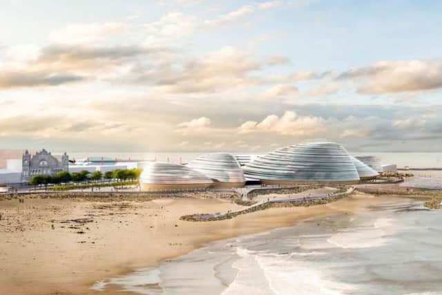 An artists impression of Eden Project North, a proposed new attraction for Morecambe . Credit: Grimshaw Architects