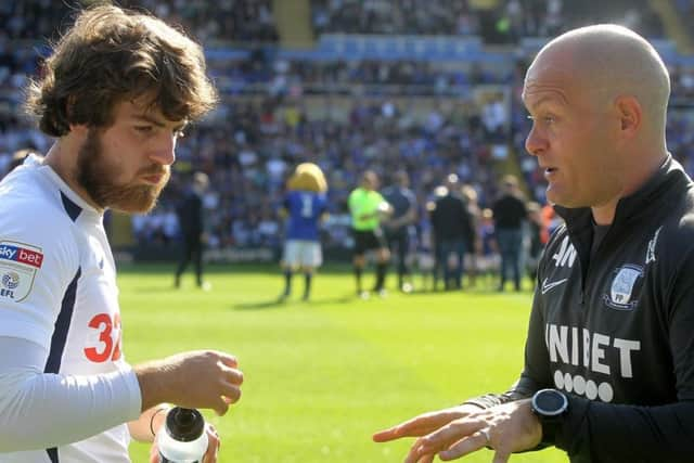 PNE midfielder Ben Pearson and manager Alex Neil - Pearson's fitness will be tested ahead of the Manchester City game