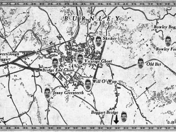 A map of Burnley's boggarts