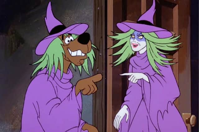 Scooby Doo and a purple witch