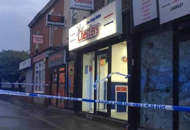 The scene at Chester's takeaway