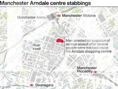 The stabbings happened inside the Arndale shopping centre in Manchester