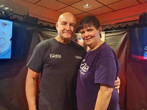 Chris has brought his Phil Collins tribute shows to Lostock Hall with the help of support worker Tracy Evans.