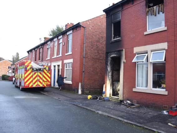 The aftermath of the fire in the end terrace on Margaret Road