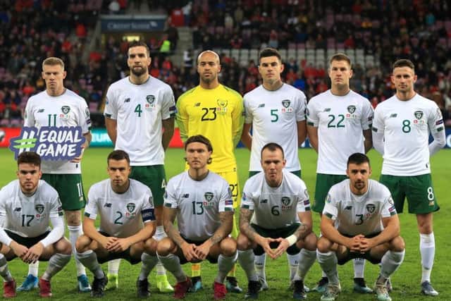 Alan Browne (back row) with the Republic of Ireland side