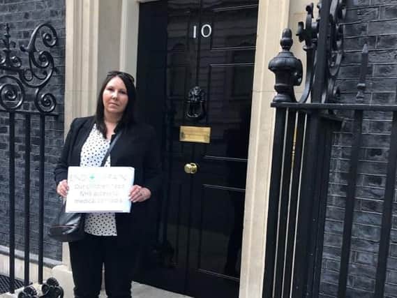 Joanne Griffths handed a letter to Prime Minister Boris Johnson last month