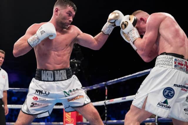 Scott Fitzgerald goes on the attack
Photo Credit: Mark Robinson/Matchroom and Dave Thompson/Matchroom