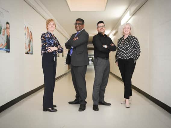 Lancs Teaching Hospitals' Technology Team (from left) Janet Young Head of Digital Programme, Ven Padala Head of Enterprise Wide Applications, Saeed Umar Head of Technical Services, Vikki Lewis Chief Information Officer