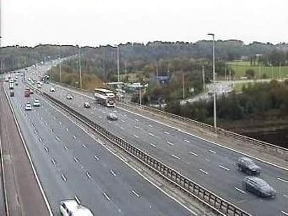 A lane has been closed on the M6 southbound near Preston after a lorry burst its tyre this afternoon (October 22). Pic: Highways England
