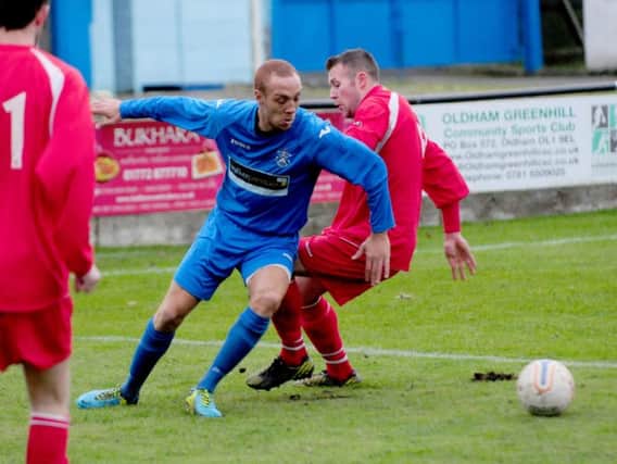 Richard Allen in blue pictured playing in 2013 Nelson v Daisy Hill. Credit: Ben Parsons