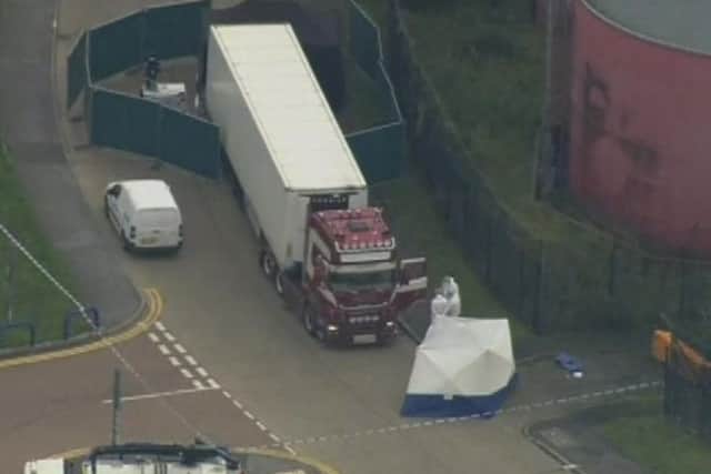 Essex Police said it was called by the ambulance service shortly before 1.40am on Wednesday following the discovery of a lorry container with people inside at Waterglade Industrial Park, Grays