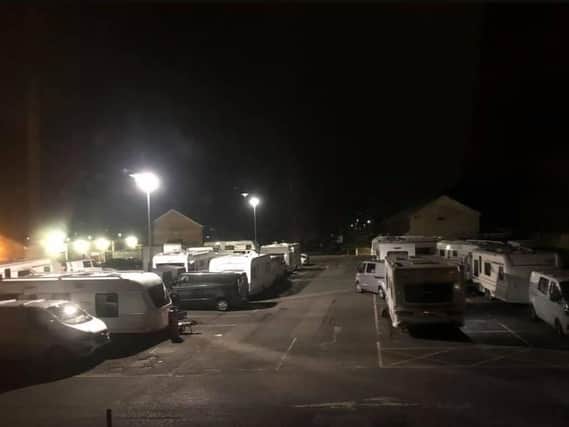 Travellers moved onto Booths car park in Longridge yesterday evening (October 22)