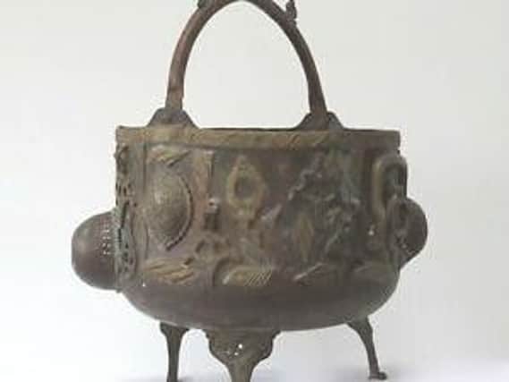 An antique cauldron