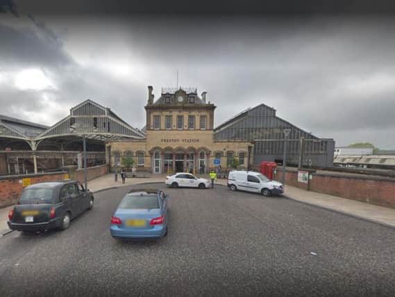 A man has been arrested at Preston railway station after he allegedly assaulted a woman on a train and then threatened a member of rail staff at the station. Pic: Google Maps