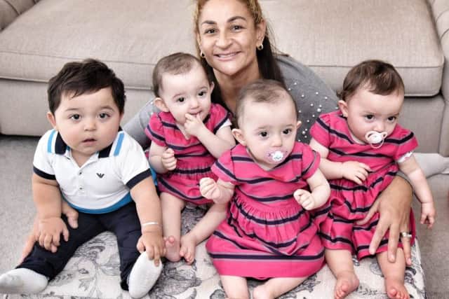 Tracey Britten, Britain's oldest mum of quads